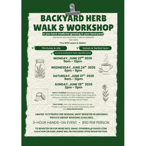 June Backyard Herb Walk & Workshop